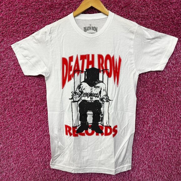 Death Row Records Puffy Electric Chair Inmate Logo Rap Tee S - Picture 1 of 4
